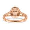 Blooming Bridal 14k Rose Gold Halo 8x6mm Oval Morganite and 1/5 carat Diamond Complete Engagement Ring