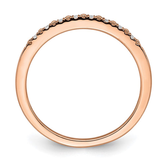 Blooming Bridal 14k Rose Gold 1/20 carat Diamond Complete Wedding Band