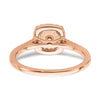 Blooming Bridal 14k Rose Gold Halo 6.00mm Cushion-cut Morganite and 1/15 carat Diamond Complete Engagement Ring