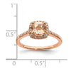 Blooming Bridal 14k Rose Gold Halo 6.00mm Cushion-cut Morganite and 1/15 carat Diamond Complete Engagement Ring