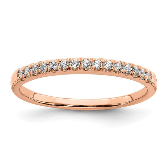 14k Rose Gold 1/8 carat Complete Diamond Wedding Band