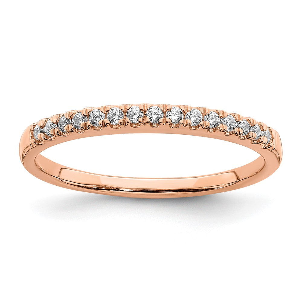 14k Rose Gold 1/8 carat Complete Diamond Wedding Band