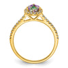 Blooming Bridal 14k Halo 8x5mm Pear-cut Mystic Fire Topaz and 1/4 carat Diamond Complete Engagement Ring