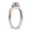 10k White and Rose Gold (Holds 1/4 carat (4.1mm) Round Center) 1/8 carat Diamond Semi-mount Engagement Ring