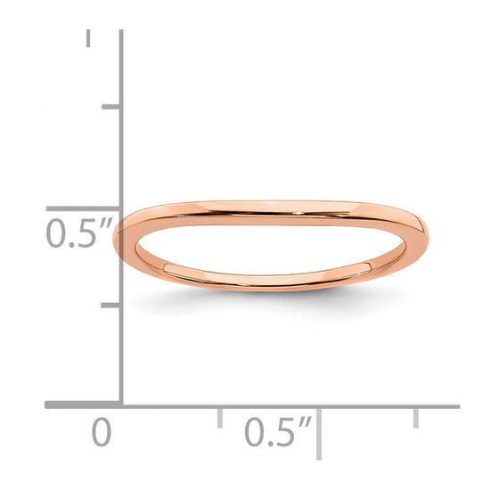 10k Rose Gold Contoured Wedding Band