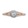 10k Rose Gold Halo 1/3 carat Diamond Complete Engagement Ring