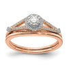 10k Rose Gold Halo 1/3 carat Diamond Complete Engagement Ring