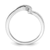 10k White Gold .02 carat Diamond Contoured Complete Wedding Band