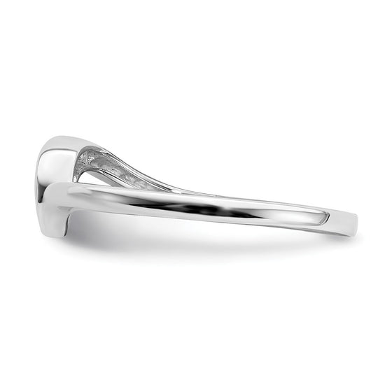 10k White Gold .02 carat Diamond Contoured Complete Wedding Band