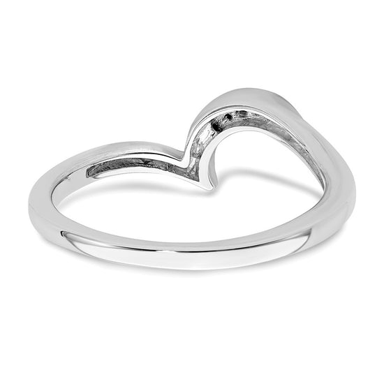 10k White Gold .02 carat Diamond Contoured Complete Wedding Band