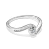 10k White Gold Bypass 1/5 carat Diamond Complete Engagement Ring