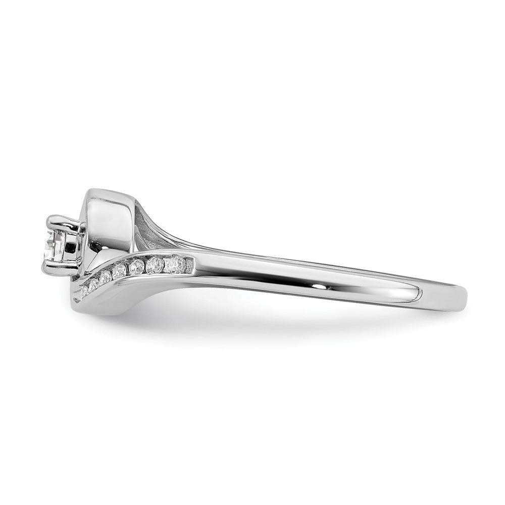10k White Gold Bypass 1/5 carat Diamond Complete Engagement Ring