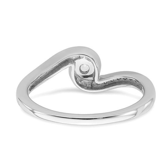 10k White Gold Bypass 1/5 carat Diamond Complete Engagement Ring