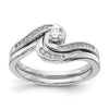 10k White Gold Bypass 1/5 carat Diamond Complete Engagement Ring