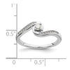 10k White Gold Bypass 1/5 carat Diamond Complete Engagement Ring