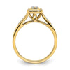 10k Yellow Gold Square Halo Cluster 1/6 carat Diamond Complete Engagement Ring