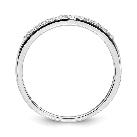 10k White Gold 1/10 carat Diamond Contoured Complete Wedding Band