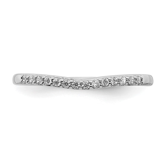 10k White Gold 1/10 carat Diamond Contoured Complete Wedding Band