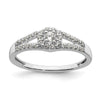 10k White Gold 1/3 carat Lab Grown Diamond VS/SI+ G+ Complete Round Halo Engagement Ring