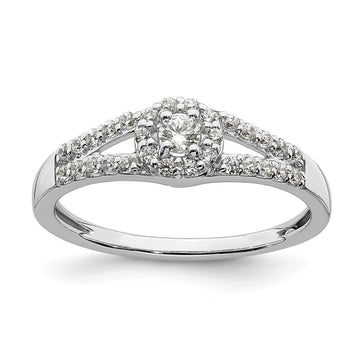 10k White Gold 1/3 carat Lab Grown Diamond VS/SI+ G+ Complete Round Halo Engagement Ring