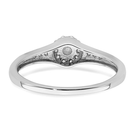 10k White Gold Halo Cluster 1/5 carat Diamond Complete Engagement Ring