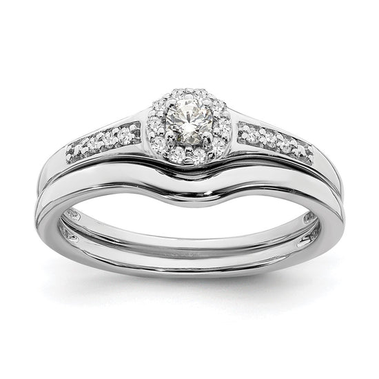 10k White Gold 1/5 carat Lab Grown Diamond VS/SI+ G+ Complete Cluster Engagement Ring