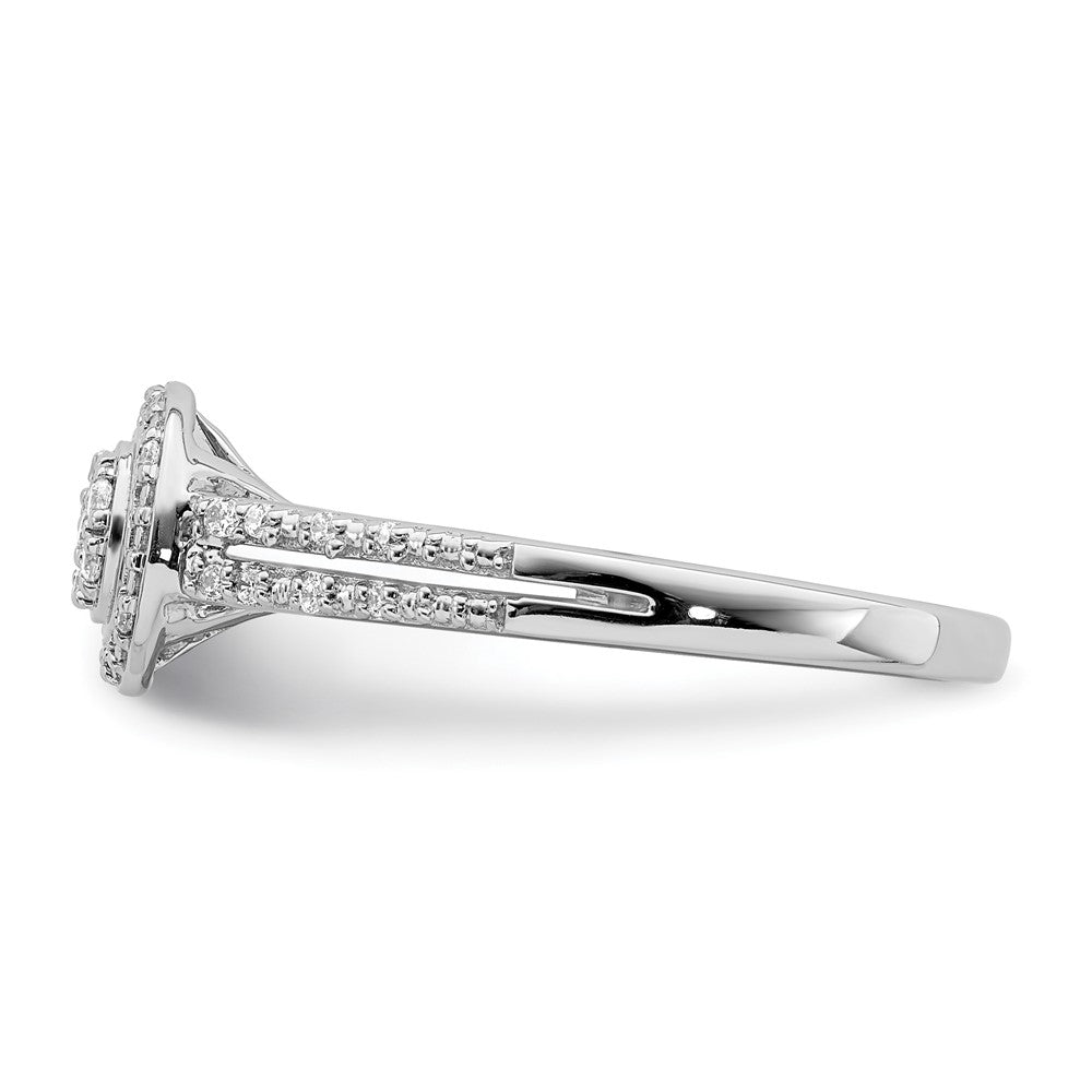 10k White Gold Halo Cluster 1/6 carat Diamond Complete Engagement Ring