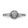 10k White Gold Halo Cluster 1/6 carat Diamond Complete Engagement Ring