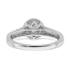 10k White Gold Halo Cluster 1/6 carat Diamond Complete Engagement Ring