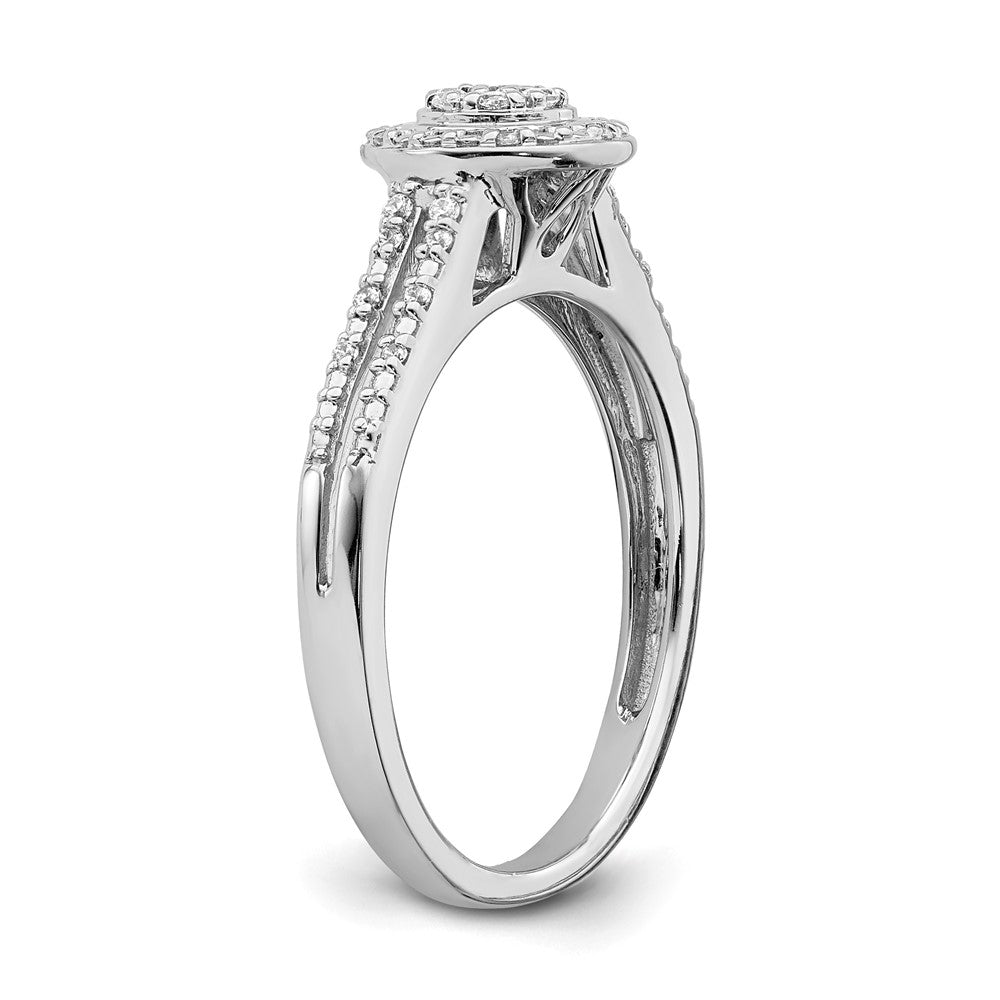 10k White Gold Halo Cluster 1/6 carat Diamond Complete Engagement Ring