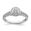 10k White Gold Halo Cluster 1/6 carat Diamond Complete Engagement Ring