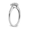10k White Gold Heart Halo Cluster 1/4 carat Diamond Complete Engagement Ring