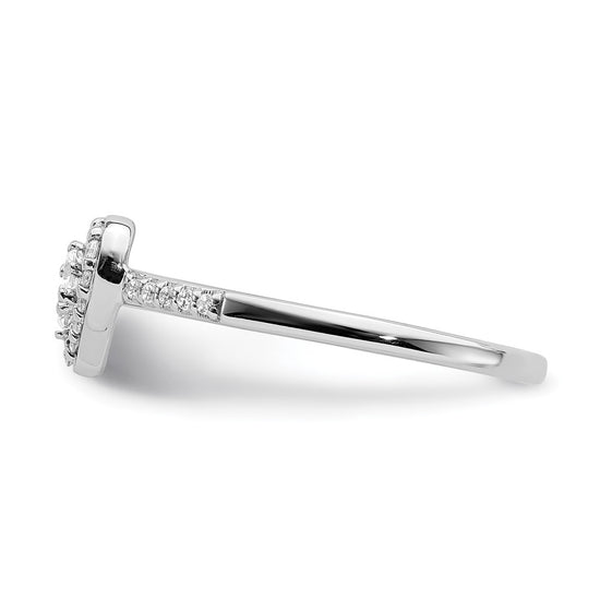 10k White Gold 1/4 carat Lab Grown Diamond VS/SI+ G+ Complete Cluster Engagement Ring