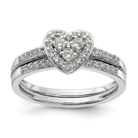 10k White Gold 1/4 carat Lab Grown Diamond VS/SI+ G+ Complete Cluster Engagement Ring