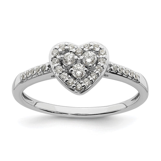 10k White Gold 1/4 carat Lab Grown Diamond VS/SI+ G+ Complete Cluster Engagement Ring