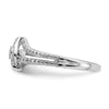 10k White Gold Halo Cluster 1/10 carat Diamond Complete Engagement Ring