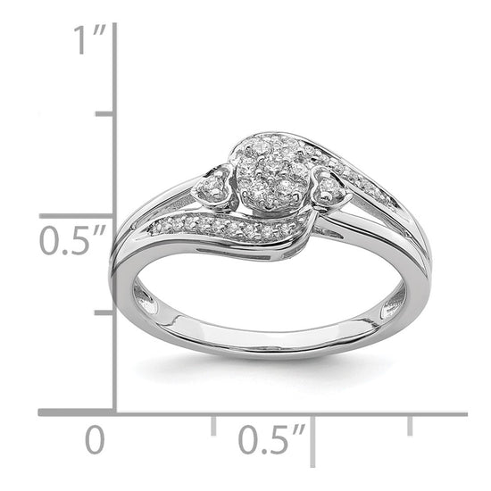 10k White Gold 1/5 carat Lab Grown Diamond VS/SI+ G+ Complete Cluster Engagement Ring