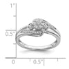 10k White Gold 1/5 carat Lab Grown Diamond VS/SI+ G+ Complete Cluster Engagement Ring
