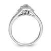 10k White Gold Rectangular Halo Cluster 1/5 carat Diamond Complete Engagement Ring