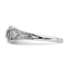 10k White Gold Rectangular Halo Cluster 1/5 carat Diamond Complete Engagement Ring