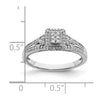 10k White Gold Rectangular Halo Cluster 1/5 carat Diamond Complete Engagement Ring