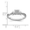 10k White Gold Cluster with 2 Hearts 1/6 carat Diamond Complete Engagement Ring