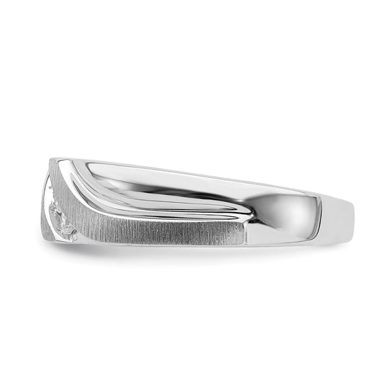 14k White Gold 3-Stone 1/10 carat Diamond Complete Men's Ring