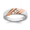 14k White and Rose Gold 3-Stone 1/6 carat Diamond Complete Men's Band