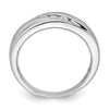 14k White Gold 3-Stone 1/5 carat Diamond Complete Men's Band