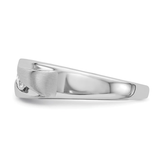 14k White Gold 3-Stone 1/5 carat Diamond Complete Men's Band