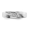 14k White Gold 3-Stone 1/5 carat Diamond Complete Men's Band