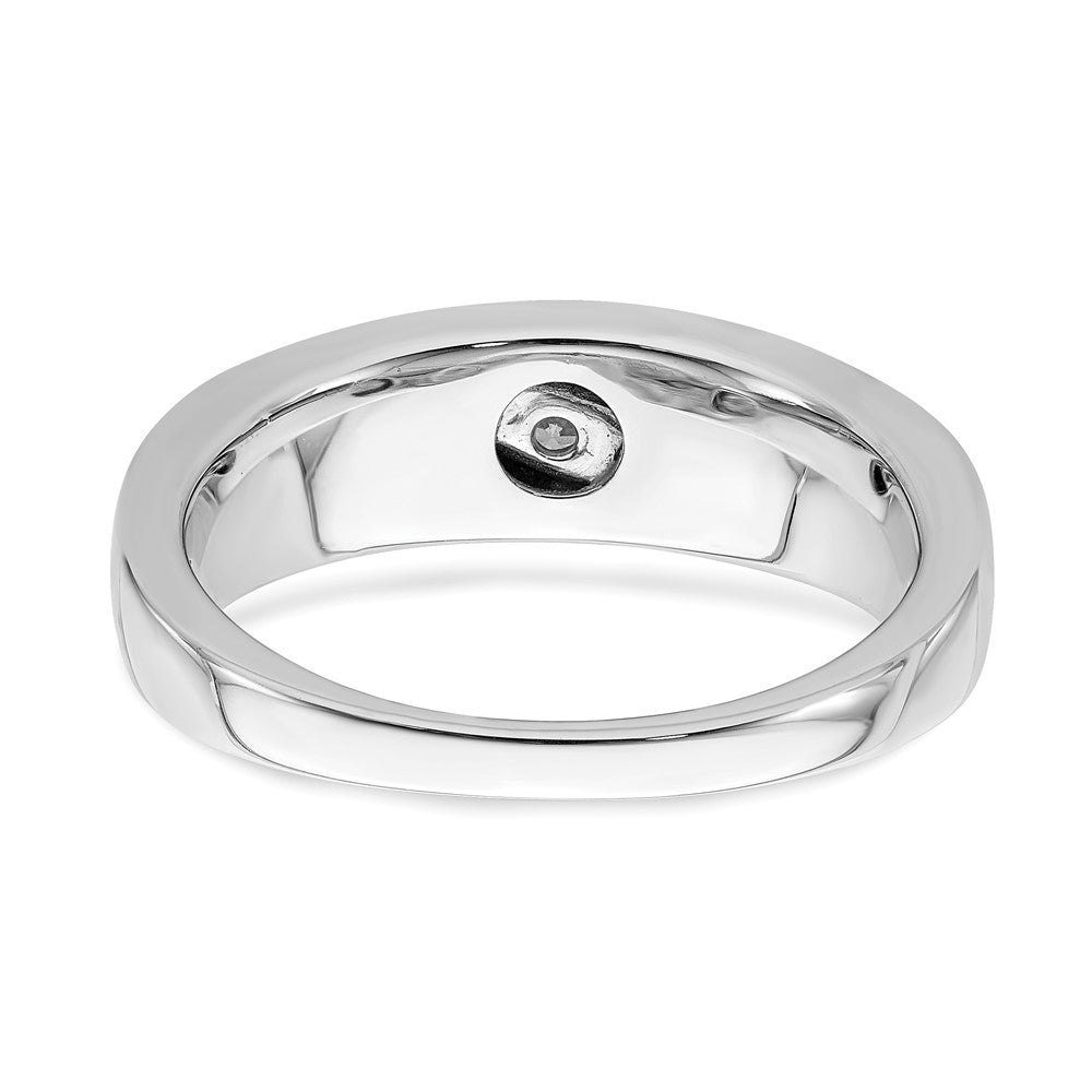 14k White Gold 3-Stone 1/5 carat Diamond Complete Men's Band
