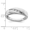 14k White Gold 3-Stone 1/5 carat Diamond Complete Men's Band