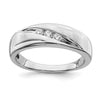 14k White Gold 3-Stone 1/5 carat Diamond Complete Men's Band